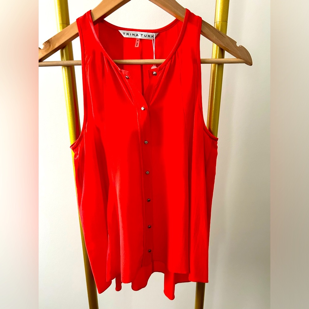 Orange flowy top
